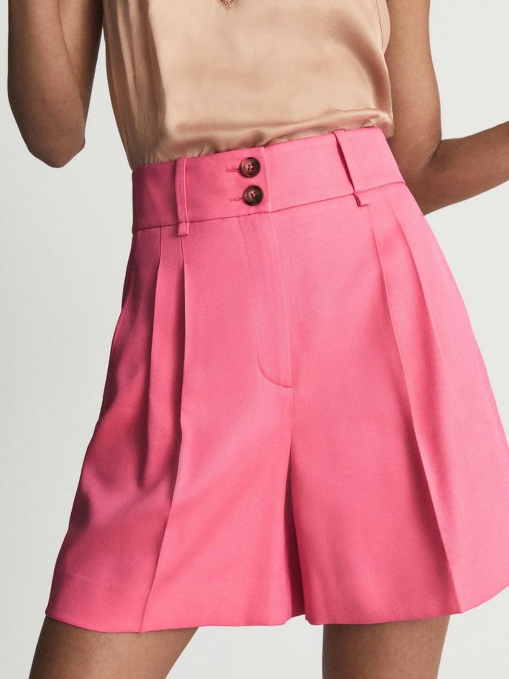 REISS Pembury High Waisted Tailored Shorts | Pink